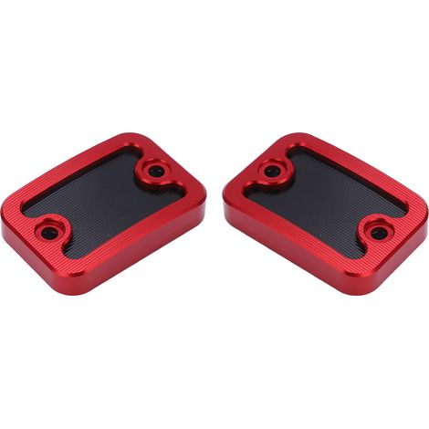 Lot de 2 couvercles de réservoir de liquide de frein avant (gauche et droite) en aluminium usiné, de rechange pour NMAX155 et NMAX125 (2015-2020), rouge. (1/5)