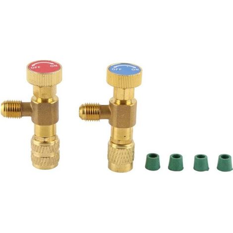 2pcs Liquid Refrigerant Safety Valve R410A R22 Air Conditioning Refrigerant Safety Valve 1/4" Adapter MUMU (1/4)