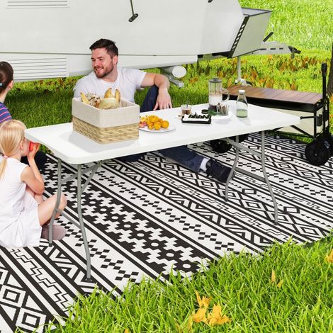 Table pliante,table de camping pliante,métal,plastique,table de pique-,blanche