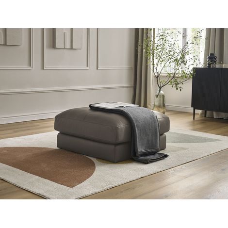 BOBOCHIC - Pouf LEONARD cuir de vache Marron (1/5)