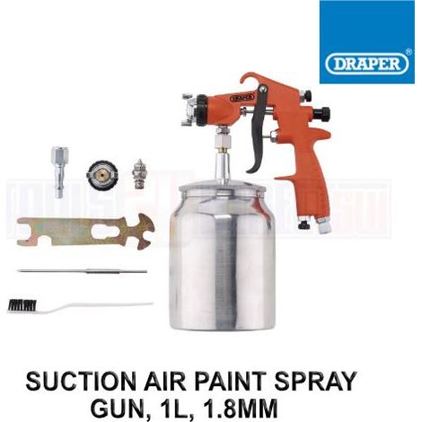 Draper 28354 Suction Air Paint Spray Gun, 1L, 1.8mm (1/4)