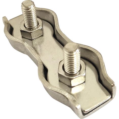Serre-câble plat 6 Pièces en acier serre-corde Fil de 3 mm  5 mm d'épaisseur Clips individuels Résistance à la corrosion Pour connexion de fil d'acier sur l'auvent de ligne de clôture (1/5)