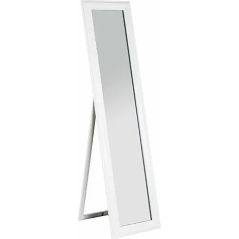 Miroir psyché cadre en MDF laqué blanc brillant - Longueur 40 x Hauteur 156 x Profondeur 49 cm -PEGANE-