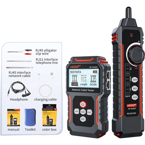 Comprobador de cables de red, mide longitudes de hasta 600 m, prueba PoE (1/2)