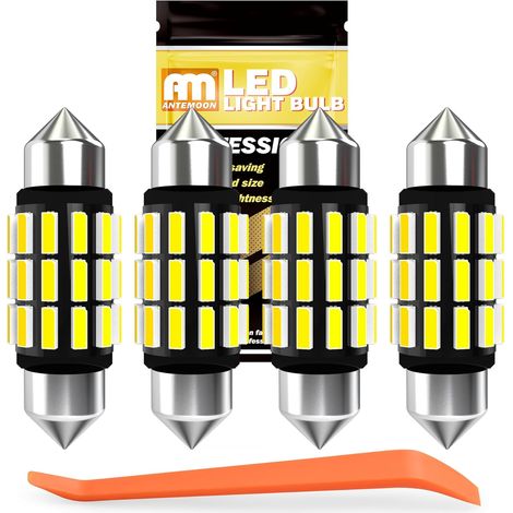 4pcs Ampoule Navette Led 36mm C5W 18Smd Canbus Pour Plafonnier Voiture Eclairage Plaque