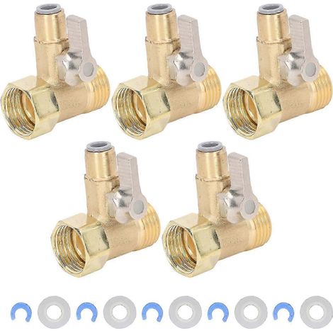 Lot de 5 vannes à bille pour purificateur d'eau, 3 voies, entrée 1/4 po DN15, accessoire de remplacement (1/5)