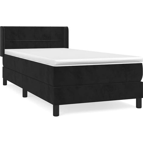 Maison Exclusive - Boxspringbett mit Matratze Schwarz 100x200 cm (1/5)