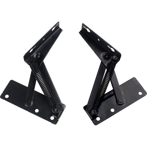 royaluxe- 2 pièces support de levage pliable à 80 degrés, charnières à ressort noires sont largement utilisées dans les poussoirs de charnière de canapé, charnières de support de rangement de meubles (1/5)