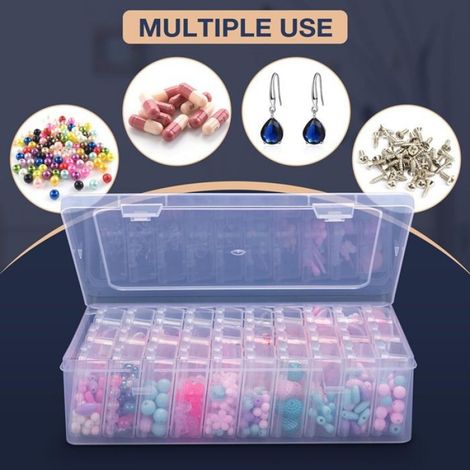 Boîte de Rangement de Perles, une Grande Boîte Transparente avec 30 Petits Récipients de Rangement en Plastique Transparent, Boîte (1/5)