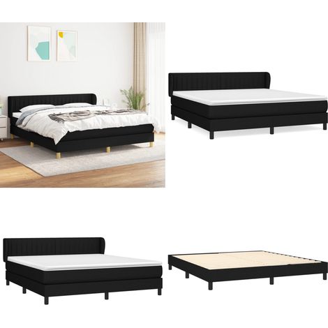 Boxspringbett mit Matratze Schwarz 160x200 cm Stoff - Boxspringbett - Doppelbett - Schlafraumgestaltung - Bettenrahmen - Lattenrost - Home & Living (1/5)