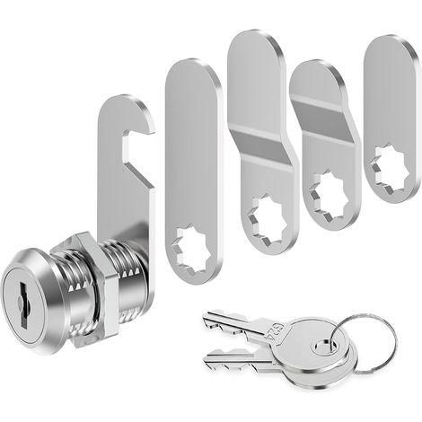 Serrure de Boîte Aux Lettres 20 mm - Avec 5 Plaques de Verrouillage Différentes, Pour Armoire, Meubles, Casier et Levier (1/5)