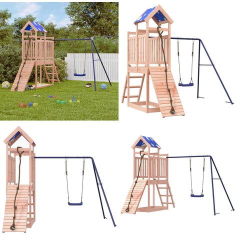 Spielturm Massivholz Douglasie - Kletterturm - Spielschaukel