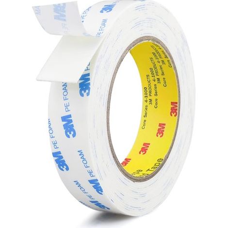 3M Doppelseitiges Klebeband 2 54 cm x 5 m Hochleistungs-Montageband abnehmbares PE-Schaumklebeband starkes Klebeband wasserfest und zum Aufhängen (1/5)
