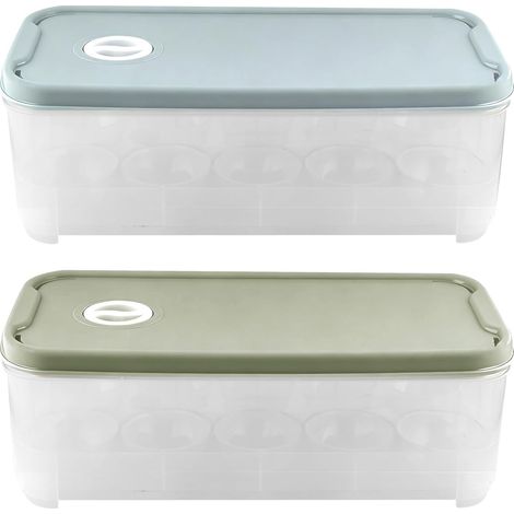 Boîte De Rangement Œufs - Lot De 2 - Plastique PP - Conteneur 10 Œufs - Cuisine Et Réfrigérateur (1/5)