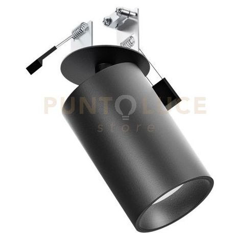 GFA1391- FARETTO AD INCASSO ORIENTABILE 1 LUCE ATTACCO GU10 COLORE NERO SATINATO D.5,7CM H.9CM