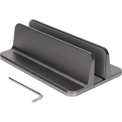 Vertikaler Laptopständer aus Aluminiumlegierung, verstellbar und zusammenklappbar, Tischständer für Tablet und Laptop, ideal für den Arbeitsplatz.