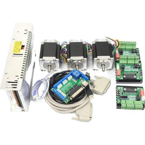 Kit de contrôleur CNC, moteur pas à pas avec un couple de maintien de 270 oz-in, pilote micro-pas 256 (1/2)