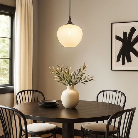 Hängeleuchte Kristalle klar Pendelleuchte Kristalllampe Esszimmerleuchte hängend, Metall schwarz-chrom, E27 Fassung, DxH 29x120 cm (1/5)