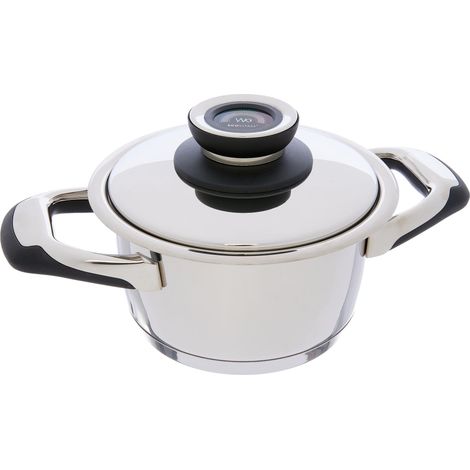 Ecovitam Pentola da 1,8 L Coperchio e termometro Integrato in Acciaio Inox 18/10, per Tutti i Piani Cottura, Compresa l'induzione (1/4)