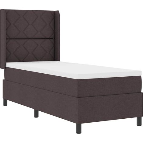 Maison Exclusive - Letto a Sorgente LED Marrone Scuro 90 x 190 cm Tessuto (1/5)