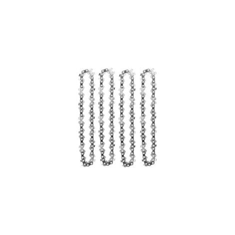 Lot de 4 chaînes de tronçonneuse 4 pouces – 28 maillons d'entraînement – Compatible mini tronçonneuses électriques sans fil – Haute qualité (1/5)