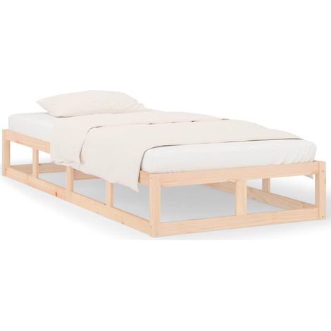 Maison Exclusive - Cadre de lit sans matelas 75x190 cm bois massif (1/5)