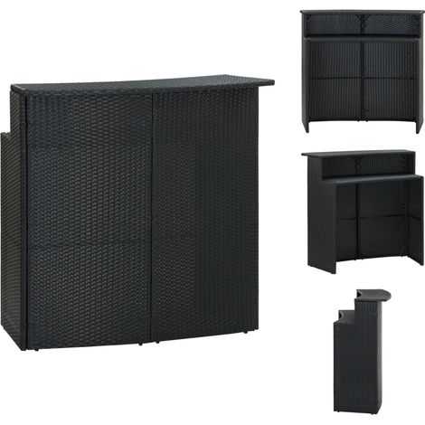 Gartentische - Living Garten-Bartisch Schwarz 120x55x110 cm Poly Rattan (1/5)
