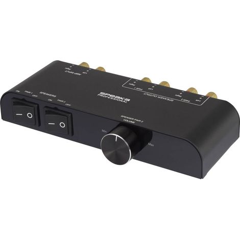 SpeaKa Professional 2 ports Commutateur pour haut-parleur régulateur de volume intégré noir (1/4)