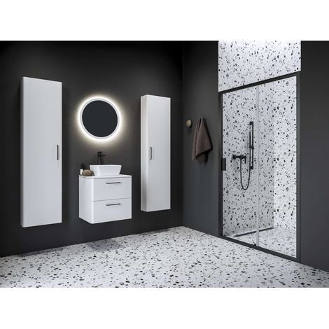 Ravak Blix II - Puerta de ducha NBLDP2-100, 100x195 cm, negra/vidrio transparente 0PMA0300Z1 (1/3)