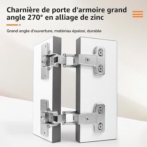 Charnière Porte Placard en Alliage Zinc (1/4)