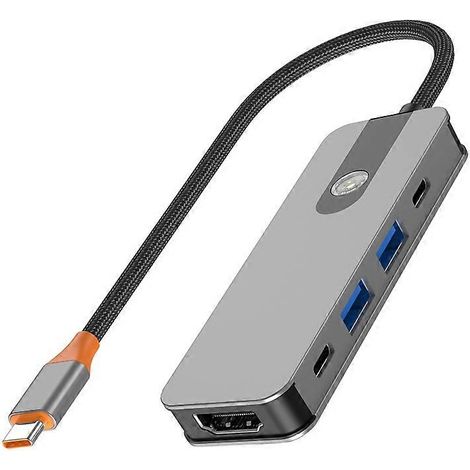 5-in-1 USB-C-Hub mit USB-C-Splitter und USB 3.0-Dockingstation, kompatibel mit HDMI 4K für Laptop, MacBook und iPad. (1/5)