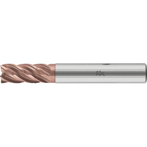 PFERD TOOLS Fraise VHM Ø10 mm, 5 dents, avec diviseur de copeaux, 2xDC, rayon 0,5 mm, revêtement AlTiN / TiSiXN, queue HB, Performance inoxydable (1/4)