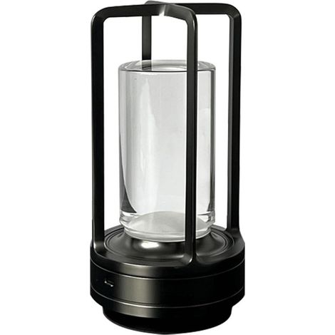 Lampe de chevet rechargeable avec télécommande RVB, style japonais, Ambientec Touch, 2600 mAh, noir perle (1/4)