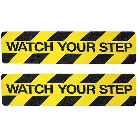 Lot de 2 autocollants d'avertissement antidérapants pour sols mouillés et escaliers-60x15CM