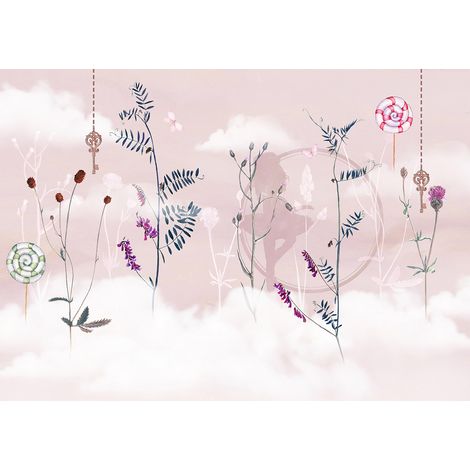 Papier peint panoramique Enfants - Fée Fleurs - 130 cm x 92 cm (1/2)