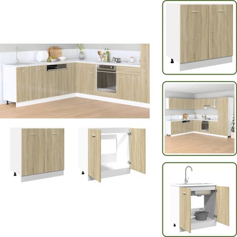vidaXL Unterschrank Sonoma-Eiche 80x46x81,5 cm Holzwerkstoff (1/5)