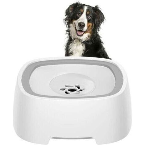 Gamelle anti-éclaboussures pour chien 1,5L – Matériau PP non toxique – Plaque flottante pour accès facile à l'eau – Antidérapante