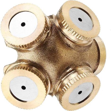 Ensemble de quatre têtes d'arrosage agricoles entièrement en laiton avec filetage interne 14x1,5, adaptées à l'irrigation horticole. (1/4)