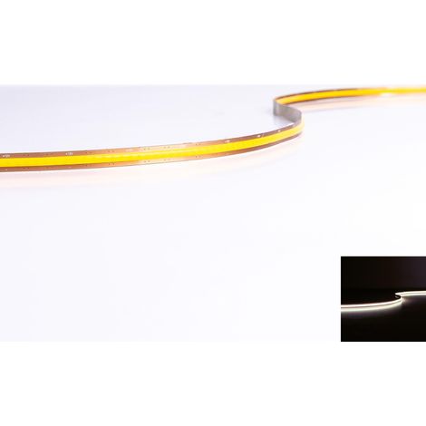 COB 12V Free Cut LED Streifen 5M 10W/m 600LED/m 8mm IP20 - Lichtfarbe: Neutralweiß 4000K