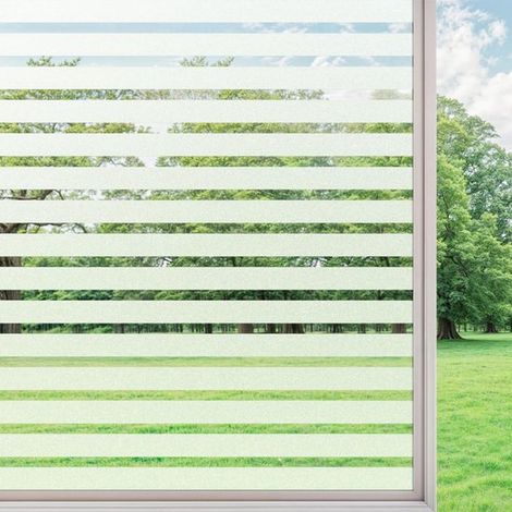 Lámina para ventanas，50 cm x 2 m，Adhesivo para ventanas，Lámina para oficinas a rayas (efecto vidrio esmerilado)，Lámina antirreflejos (1/5)