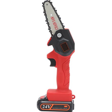 Scie à élaguer électrique portable rouge FYD-001, tronçonneuse mini rechargeable lithium-ion pour jardin et coupe de bois, AC110-240V (2 batteries + 1 chargeur inclus, norme américaine) (1/5)