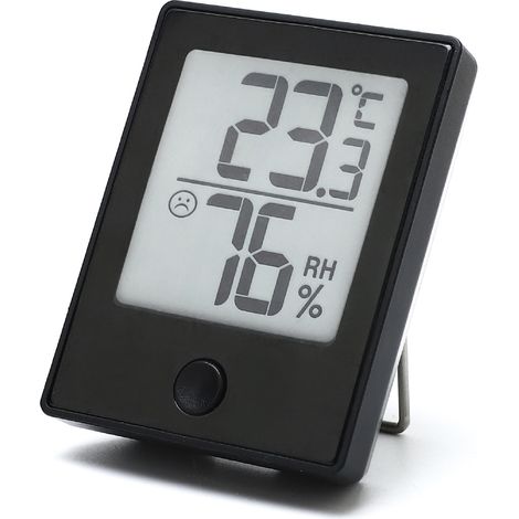 1 PC Thermomètre d'intérieur numérique haute précision, hygromètre, température, humidité (noir)