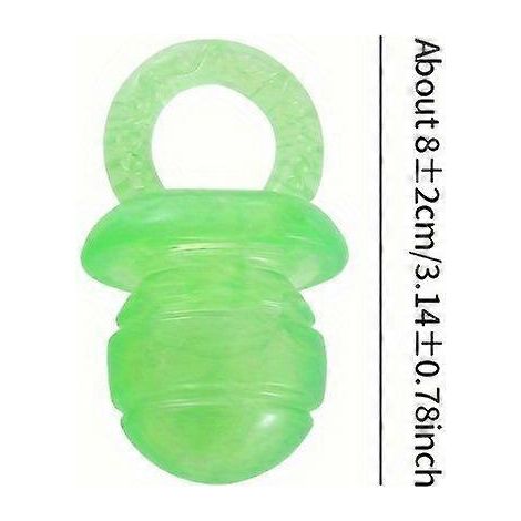 Juguete masticable para perros con forma de chupete, juguete transparente con sonido para la dentición de cachorros, para perros pequeños y medianos, verde y rojo rosado. (1/5)