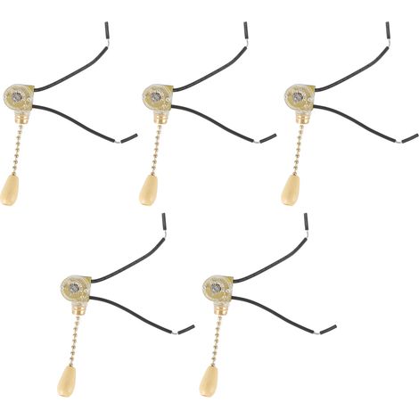 Lot de 5 interrupteurs à tirette de rechange de qualité pour ventilateur de plafond et applique murale (250 V/125 V). (1/5)