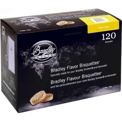 Pack 120 Bisquettes de fumage Bradley Smoker - Aulne