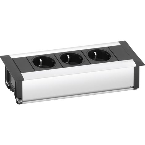 Evoline Frame-Dock Einbau Steckdosenleiste 3-fach Schukosteckdose Alu (1/5)