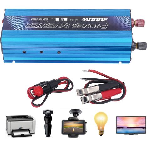 3000-W-Wechselrichter, 12 V DC auf 220 V/110 V AC, für Solaranlagen im Außenbereich oder Fahrzeuge, Blau, 220 V (1/5)