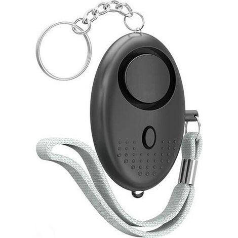 Alarme Personnelle, Anti Agression Porte-Clés - 130dB Alarme de Poche de Sécurité d'urgence avec Lumière LED - Avertisseur de Prévention pour Les Femmes et Enfants (Noir) (1/5)