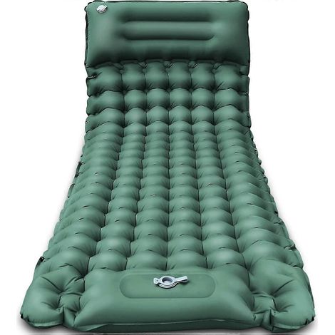 Matelas de camping autogonflant portable, matelas gonflable de 9 cm d'épaisseur, ultra-léger, compact et pliable pour 1 personne. (1/3)