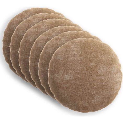 Federa 6 pz HEERLEN Marrone Ø 60 cm Tessuto Chenille vidaXL